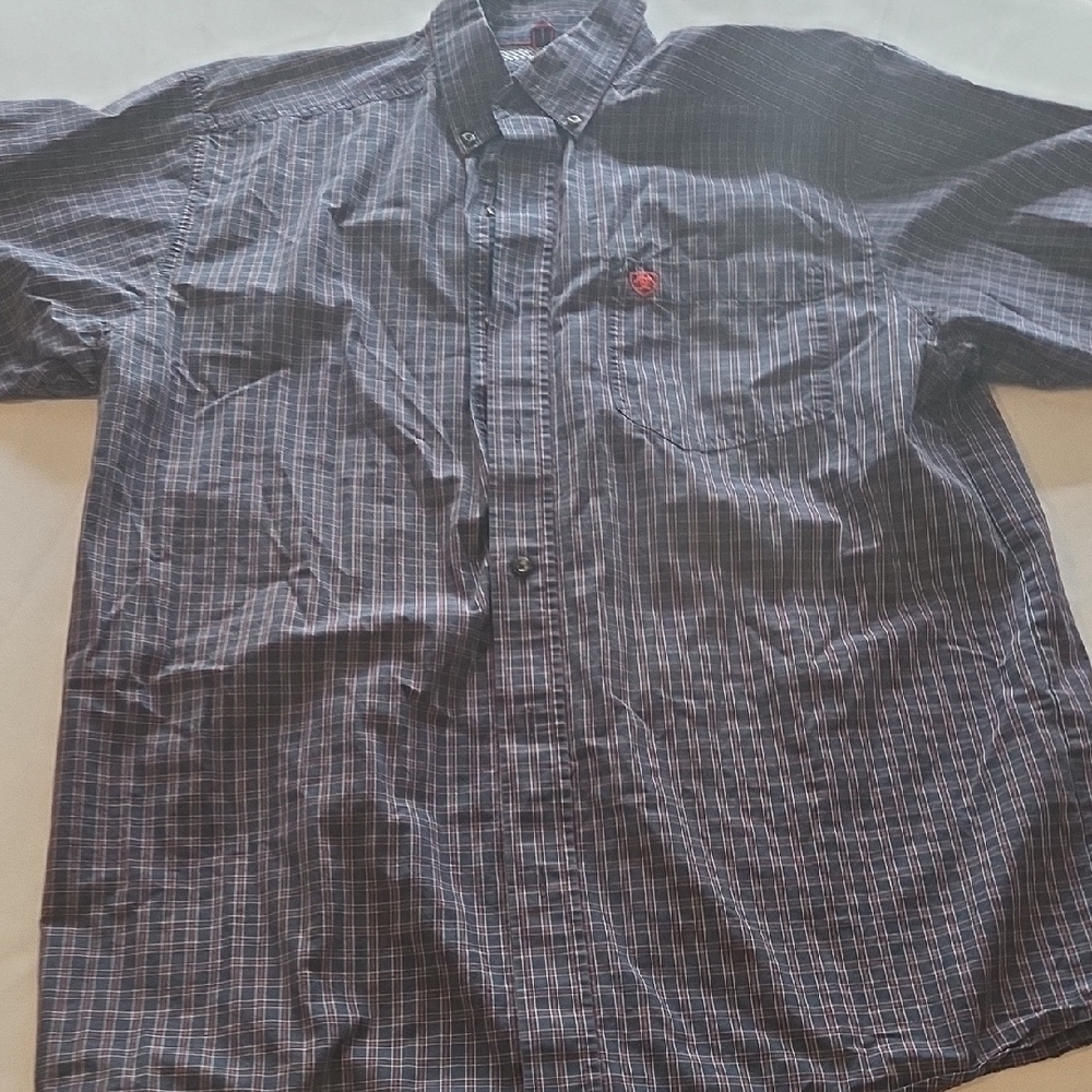 Ariat Men's Blue Plaid Button-Down Shirt